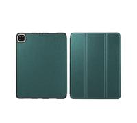 kuaijiexiaopu Tri-fold TPU Cover with Pen Slot, Magnetic Flip Leather Stand Case compatible with iPad Pro 13 2024/2025 13 inch(Dark green)