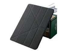 kuaijiexiaopu Y-fold Foldable Flip Case with Pen Slot, Retro Cloth Texture Protective Cover compatible with iPad Pro 11 2024/2025 11 inch(Black)