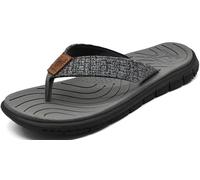 KuaiLu Flip Flops Women Leather Arch Support Summer Wide Fit Beach Pool Ladies Thong Sandals Yoga Memory Foam Cushion Slip On Orthotics Plantar Fasciitis Shower Cloth Fabric Flipflops Grey 5