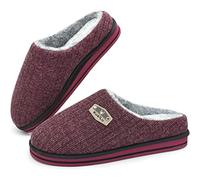KuaiLu Men’s Slippers Size 9 Red | Winter Arch Support Mens Slipper | Soft Memory Foam Slipper Men | Men's Closed Toe Indoor House Shoes with Cozy Sherpa Plush Lining Non-slip Sliders Slippers