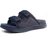 KuaiLu Mens Walking Slide Sandals Orthotic Athletic Thick Cushion Recovery Sport Sandles Adjustable Strap Open Toe Slip On Yoga Mat With Comfortable Plantar Fasciitis Arch Support Navy Size 13