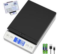 KUAIVO Postal Scales, 30kg High Accuracy Digital Parcel Scales with Hold & Tare Function, Filp-up Postage Scales for Packages, Letters, Home, Office Use (In harging Cable, 2 AAA Batteries)