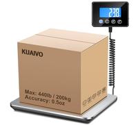 KUAIVO Postal Scales, 440lb/200kg High Accurate Digital Parcel Scales with Hold/Tare Function, Parcel Weighing Scales for Luggage, Package, Warehouse, 2 AAA Batteries and Charging Cable Included