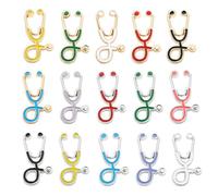 KUAIYIJU 15pcs Stethoscope Pin Nurse Brooch Doctor Student Badges Jewelry Personalized Enamel Pins Backpack Safety Pin for Unisex