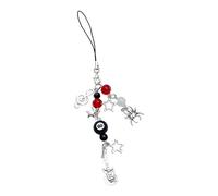 KUAIYIJU Cool Music Festival Bass Guitar Beaded Star Keychain Phone Charm Keyring Cellphone Charm Gift Mobile Accessory