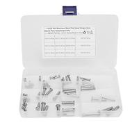 KuaJiGo 12 Sizes Stainless Steel Clevis Pin Assortment Kit, Single Hole Flat Head T Shape Round Pins with Plastic Storage Box for Car Workshop Hinge Connections (44pcs)
