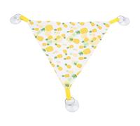 KuaJiGo 2pcs Reptile Hammock Soft Triangular Yellow Fruit Hanging Bed, Reptile Swing Lounger with Suction Cups for Lizards Hamsters Bearded Dragons Guinea Pigs (Yellow pineapple size S)