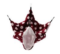KuaJiGo 3 Layer Small Animal Hammock, Pet Warm Plush Hanging Bed with Metal Hook for Hamster Ferret Squirrel, Soft Flannel Multi Level Sleeping Bag for Cage Use (Burgundy)