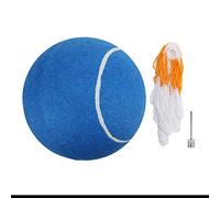 KuaJiGo 8 Inches Large Inflatable Rubber Tennis Ball, Signature Pet Toy with Net for Playing, Oversize Blue Tennis Ball for Kids Adults and Pets, Soft Non - Wear Material