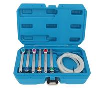 KuaJiGo Brake Bleeding Spanner Tool Kit, Brake Bleeder Wrench Set with 1.2m Hose and Check Valve, 7 to 12mm 12 Point Wrench for Car Light Truck SUV Motorcycle Clutch System