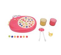 KuaJiGo Dinosaur Chopstick Learning Toy for Kids, Children's Board Beads Game with Color Sorting, Hands Brain Training Clip Beads Toy with Dino Theme for Early Education (Red)