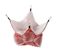 KuaJiGo Pet Cage Hammock Warm 3 Layer Hamster Hanging Bed, Small Animal Sleeping Bag with Metal Hooks, Soft Linen and Plush Triple Layer Pet Hammock for Rabbits, Guinea Pigs, and Other Sma