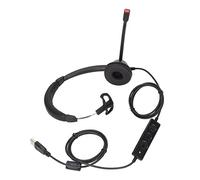 KuaJiGo Single Ear USB Business Headset with Noise Cancellation Mic, Volume Control and Mute Button, Lightweight Office Communication Headset for Call Centers Customer Service