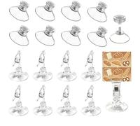 KUAJTUN 16PCS Clear Mount Set 8PCS Screw Nut Cups 8PCS Suction Cup with Clip,Window Tile Mount Kit,Transparent Mounting Pads, Saugnapf mit Gewinde, Small Window Mounting Pads, Suction Cup Clip