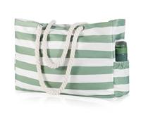 KUAK Beach Bag for Women, Extra Large Beach Bags Waterproof Sandproof Shoulder Tote Bag with Zipper Pockets for Family Travel Vacation Pool