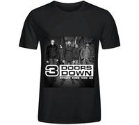 KUAKEMAOSHA 3 Doors Down Every Time You Go Tour Mens Cotton Tshirt Size XL Black