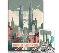 Kuala Lumpur 1000 Piece Jigsaw Puzzles for Adults & Teens,Brain Intelligence Challenge Addictive Toys for Home Decoration 38x26cm
