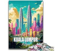 Kuala Lumpur Malaysia 1000 Pieces Jigsaw Puzzle For Adults Teens, Toys Educational Games Stress Relieving Secret Santa Gifts for And Age 14 1000pcs(50x75cm)