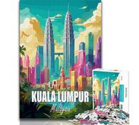 Kuala Lumpur Malaysia Jigsaw Puzzles for Teenagers 1000 Piece Puzzle,Challenging To Complete But Fun And Humorous Birthday Present,Gifts,Wall Art 50x75cm