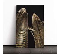 Kuala Lumpur Malaysia Petronas Towers (1) Canvas Print | Gallery Wrapped 30mm Frame Wall Art | 30x20 inches | Ready to Hang | Modern Picture | Living Room Bedroom Lounge Office