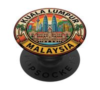 Kuala Lumpur Malaysia Round Travel Souvenir Tourist Gift PopSockets Adhesive PopGrip