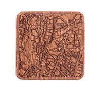 Kuala Lumpur Map Coaster, One piece, Sapele Wooden Coaster with City map, Multiple City Optional, Handmade