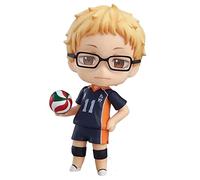 KUALEYCC Haikyuu! Kei Tsukishima Q Version Action Figure with Replaceable Accessories 10cm/3.9in Figure Toy Gift Collectible