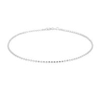 Kualitas Genuine 925 Sterling Silver 2.0mm Diamond Cut Ball Bead Chain Anklet 10"