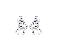 Kualitas Genuine 925 Sterling Silver 9mm Double Open Heart Studs