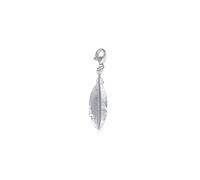 Kualitas Genuine 925 Sterling Silver Feather Charm with Claw Carabiner.