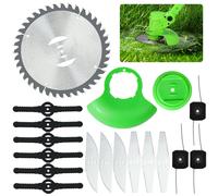 Kuaman 18 Pcs Cordless Strimmer Blades Replacement Accessories, Grass Strimmers Metal Blades Set, Spare Garden Strimmer Blades, Stainless Steel Blades