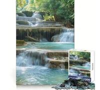 Kuang Si Waterfall Laos 1000 Piece Jigsaw Puzzles for Adults Unwind Game Snug Cut Playful Challenge Wall Accent (38x52cm)
