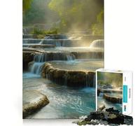 Kuang Si Waterfall Laos 1000 Piece Jigsaw Puzzles Stress Relief Play HD Print Family Enjoyable Birthday Art Gift (50x75cm)