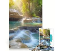 Kuang Si Waterfall Laos 1000-piece Puzzle for Teenagers Recall Power Clear Color Family Activity Perfect Decor (50x75cm)