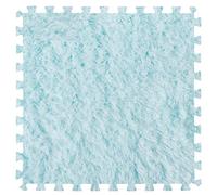 KUANGGE Patchwork carpet16Pcs Interlocking Foam Carpet, Foam Play Mat,Fluffy Area Rugs,Square Plush Puzzle Floor Tiles,Crawling Mats for Living Room Bedroom,12X12inch,Blue