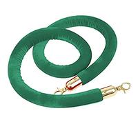 KUANGGE Velvet ropeGreen Velvet Stanchion Rope with Gold Clasps 4/5Ft, Commercial VIP Queue Barrier Rope, Crowd Control Ropes Safety Barrier Velvet Rope for Grand Openings, Stanchion Hanging Ropes w