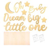 Kuanght 10 Pcs Wooden Baby Shower Backdrop Sign, Oh Baby Sign for Home Living Playroom, Babies Room Decor for Infant Boy and Girl