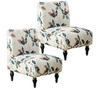 Kuanght 2 Pcs Armless Accent Chair Cover Slipcover, Furniture Protector Covers Stretch Removable Chair Covers for Living Dining Room Hotel Armless Accent Chairs(Mixed Color)
