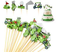 Kuanght 200PCS Golf Cupcake Toppers, Cocktail Picks Include Golf Bag, Ball, Carts and Red Flag Course Shape, Decorative Cupcake Picks for Family Gatherings, Afternoon Tea, and Cocktail Parties
