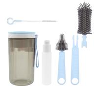 Kuanght 6 in 1Baby Bottle Brush Set for Cleaning Glasses Cup Water Bottles, Bottles Cleaner Kit for Visit Friends and Relations, Baby Travel Essentials(Blue)