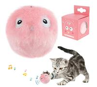 Kuanght Fluffy Plush Cat Toy Balls, Realistic Frog Cricket and Bird Chirping Sounds Toys, Refillable Catnip Plush Ball, Interactive Cat Toy Balls Cats Dog Kitty Kitten Puppy Exercise