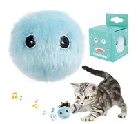 Kuanght Fluffy Plush Cat Toy Balls, Realistic Frog Cricket and Bird Chirping Sounds Toys, Refillable Catnip Plush Ball, Interactive Cat Toy Balls Cats Dog Kitty Kitten Puppy Exercise