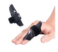Kuangmi Finger Sleeve Support Protector Prevents Finger Injury During Sports 2 Piece (Black, S/M)