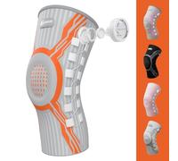 Kuangmi Knee Brace for Support - Adjustable Compression for Arthritis, ACL, Meniscus Tears - Relieves Knee Pain for Men, Women, Sport & Exercis,Long-GO-L-M