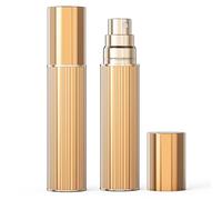 kuangre 10ml Perfume Atomizer Travel Refillable, Glass liner filled perfume bottle, Mini Cologne Dispenser, Portable Sprayer Pocket Size for Women Men Cruise Car Trip Gift 0.34oz, Gold, 0.3 Ounces