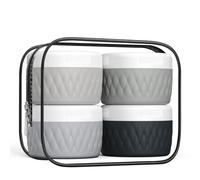 Kuangre Travel Containers for Toiletries, Silicone Cream Jars BPA-Free, TSA Approved 2oz Travel Size Containers, Leak-proof Travel Essentials with Lid for Cosmetic Face Hand Body Cream (4 Pack)