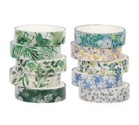 KUAOOAUK 10 Rolls Washi Tape Set, Colorful and Diverse Floral Washi Tape, Decorative Multi-Pattern Tape Craft Supplies for DIY Craft Gift Wrapping Festivals Decoration Scrapbooking