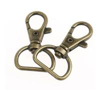 KUARTBRIC Curved Lobster Clasps Swivel Trigger Clips Snap,D-Ring Clasp, Pack of 10 (Antique Brass, 3/4")