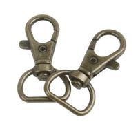 KUARTBRIC Curved Lobster Clasps Swivel Trigger Clips Snap,D-Ring Clasp, Pack of 10 (Antique Brass, 5/8")