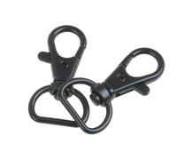 KUARTBRIC Curved Lobster Clasps Swivel Trigger Clips Snap,D-Ring Clasp, Pack of 10 (Black, 5/8")